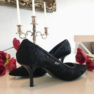 Nine & Co Black Lace Heels